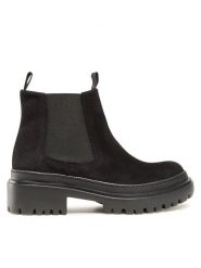 Pollini Sztyblety SA21204G1FTH0000 Czarny. Czarne botki Pollini, bez wzorów, ze skóry, bez obcasa, na płaskiej podeszwie, bez zapięcia. Za 2,339.00 zł.
