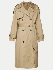 Gina Tricot Trencz 21984 Beżowy Regular Fit. Brązowe płaszcze Gina Tricot, m, bez wzorów, z bawełny, bez kaptura. Za 209.99 zł.
