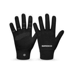 Ęce rękawiczki kolarskie na przejściowe pory roku Kolarstwo Siroko K-Core Bar. Czarne rękawiczki SIROKO, bez wzorów, z tkaniny, sportowe. Za 71.00 zł.