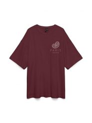 Vero Moda Koszulka w kolorze bordowym rozmiar: XS. Czerwone bluzki Vero Moda, xs, bez wzorów, z bawełny, bez kołnierzyka, bez ramiączek. Za 72.95 zł.