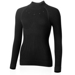 Damska bluza merino WILMA. Czarne bluzy LASTING, l, bez wzorów, z dzianiny, bez kaptura. Za 796.30 zł.