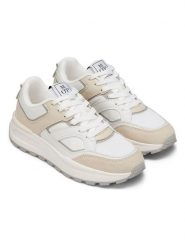 Marc O´Polo Skórzane sneakersy w kolorze beżowo-białym rozmiar: 37. Białe trampki bez wzorów, z materiału, bez zapięcia. Za 327.32 zł.