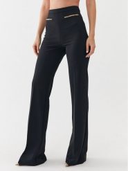 Elisabetta Franchi Spodnie materiałowe PA-014-36E2-V320 Czarny Wide Leg. Czarne spodnie materiałowe Elisabetta Franchi, bez wzorów, z materiału. Za 1,589.00 zł.