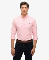 Superdry Classic Oxford Koszula z długim rękawem z bawełny organicznej – krój. Czerwone koszule Superdry, l, bez wzorów, z bawełny, klasyczne, bez kołnierzyka, bez ramiączek. Za 286.90 zł.