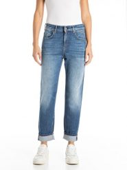 Replay Dżinsy - Slim Boyfit - w kolorze niebieskim rozmiar: W33/L32. Niebieskie jeansy Replay, l, z aplikacjami. Za 289.95 zł.