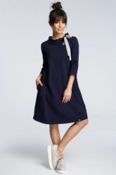 Sukienka sportowa bombka oversize bawełniana granatowa. Sukienki Bewear, na co dzień, l, bez wzorów, z bawełny, sportowe, bez kołnierzyka, bez ramiączek, bombki. Za 249.00 zł.