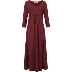 Sukienka shirtowa, rękawy 3/4 bonprix czerwony klonowy. Czerwone sukienki bonprix, bez wzorów, bez kołnierzyka, bez ramiączek. Za 109.99 zł.