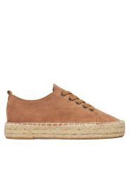 DeeZee Espadryle ZF230819 Brązowy. Brązowe espadryle DeeZee, bez wzorów, z materiału, bez obcasa, bez zapięcia. Za 119.99 zł.