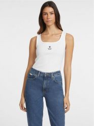 Guess Jeans T-Shirt 165717 Biały Classic Fit. Białe t-shirty Guess Jeans, l, z aplikacjami, z jeansu, bez kołnierzyka, bez ramiączek. Za 129.99 zł.