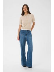 Kaffe Koszulka polo w kolorze beżowym rozmiar: XS. Brązowe bluzki Kaffe, xs, bez wzorów, bez kołnierzyka, bez ramiączek. Za 126.99 zł.