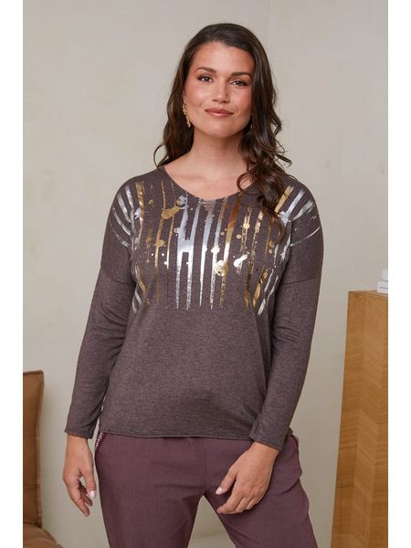 Curvy Lady Sweter w kolorze brązowym rozmiar: 40/42. Brązowe swetry Curvy Lady, bez wzorów, z bawełny, bez ramiączek. Za 78.66 zł.