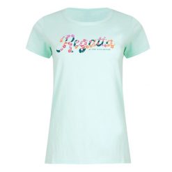 T-shirt Damski Logo Breezed IV. Niebieskie t-shirty Regatta, bez wzorów, bez kołnierzyka, bez ramiączek. Za 43.99 zł.