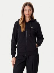 Lacoste Bluza SF5256 Czarny Regular Fit. Czarne bluzy Lacoste, bez wzorów, z bawełny, bez kaptura. Za 639.99 zł.
