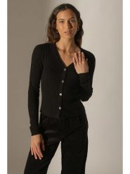 Perfect Cashmere Kaszmirowy kardigan "Livia" w kolorze czarnym rozmiar: L. Czarne kardigany Perfect Cashmere, l, bez wzorów, z kaszmiru. Za 236.61 zł.