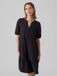 Vero Moda Sukienka codzienna Natali 10279682 Czarny Regular Fit. Czarne sukienki Vero Moda, na co dzień, xs, bez wzorów, z bawełny, bez kołnierzyka, bez ramiączek, proste. Za 179.99 zł.