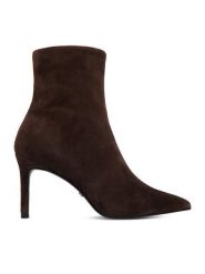 GINO ROSSI Botki C-TS6319-S Brązowy ciemny. Brązowe botki Gino Rossi, bez wzorów, ze skóry, bez obcasa, na szpilce, bez zapięcia. Za 329.99 zł.
