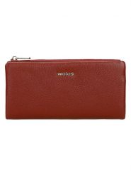 Wojas Skórzany portfel w kolorze czerwonym - 18 x 9 x 2 cm rozmiar: onesize. Czerwone portfele Wojas, bez wzorów, z materiału. Za 174.84 zł.