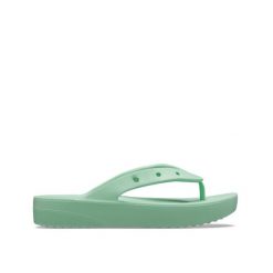 Japonki damskie Crocs Classic Platform. Zielone klapki Crocs, bez wzorów, z materiału, bez obcasa. Za 246.00 zł.