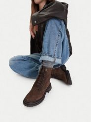 G-Star Raw Trzewiki CEO-WI16-BELLA-01 Brązowy ciemny. Brązowe botki G-Star, bez wzorów, ze skóry, bez obcasa, na płaskiej podeszwie, bez zapięcia. Za 379.99 zł.