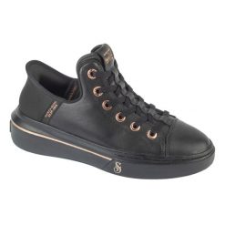 Buty sportowe Sneakersy damskie, Slip-Ins: Snoop One - OG Leather. Czarne obuwie sportowe Skechers, bez zapięcia, trekkingowe. Za 449.99 zł.