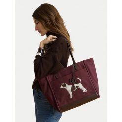 Torebka LAUREN RALPH LAUREN. Czerwone shopper Lauren Ralph Lauren, bez wzorów, bez dodatków. Za 1,499.00 zł.