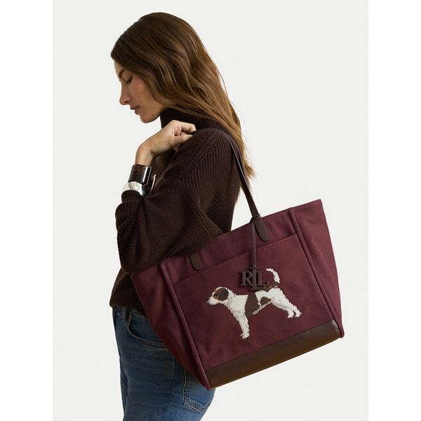 Torebka LAUREN RALPH LAUREN. Czerwone shopper Lauren Ralph Lauren, bez wzorów, bez dodatków. Za 1,499.00 zł.