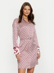 Guess Sukienka koszulowa W5RK40 WF1T2 Różowy Regular Fit. Czerwone sukienki Guess, xs, z aplikacjami, z syntetyku, bez kołnierzyka, bez ramiączek, koszulowe. Za 459.99 zł.