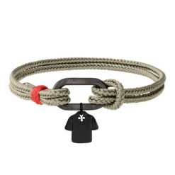 Bransoletka Marine beżowa z czarną koszulką piłkarską. Brązowe bransoletki Lilou, ze stali. Za 288.00 zł.