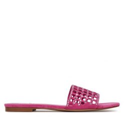 Klapki Eva Minge. Czerwone klapki Eva Minge, bez wzorów, bez obcasa. Za 209.99 zł.