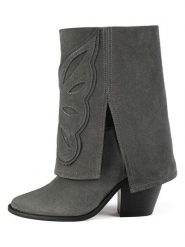 Loft37 Skórzane botki w kolorze antracytowym rozmiar: 35. Czarne botki loft37, bez wzorów, bez obcasa, bez zapięcia. Za 491.99 zł.