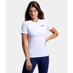 Koszulka do tenisa/Padla damska ekologiczna. Białe bluzki NORDICDOTS, bez wzorów, sportowe, bez kołnierzyka, bez ramiączek. Za 105.00 zł.