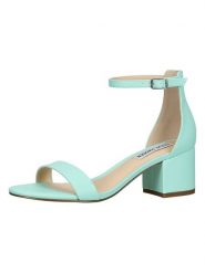 Steve Madden Skórzane sandaly w kolorze turkusowym rozmiar: 40. Niebieskie sandały Steve Madden, bez wzorów, z otwartym noskiem, bez obcasa, na koturnie, bez zapięcia. Za 242.13 zł.