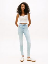 TOMMY JEANS Dżinsy - Skinny fit - w kolorze błękitnym rozmiar: W29/L32. Niebieskie jeansy Tommy Jeans, l, z aplikacjami, z podwyższonym stanem. Za 302.35 zł.