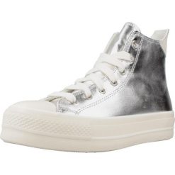 CONVERSE CHUCK TAYLOR ALL STAR LIFT PLATFORM METALLIC Srebrny. Szare trampki Converse, bez wzorów, z syntetyku, bez zapięcia. Za 248.99 zł.