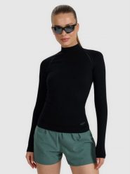 4F Longsleeve do biegania w terenie szybkoschnący damski - czarny XS/S. Czarne koszulki sportowe 4f, bez wzorów, ze skóry, bez ramiączek, do biegania. Za 149.99 zł.