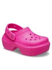 Crocs Klapki Stomp Clog 209349 Różowy. Czerwone klapki Crocs, bez wzorów, z tworzywa sztucznego, bez obcasa. Za 189.99 zł.