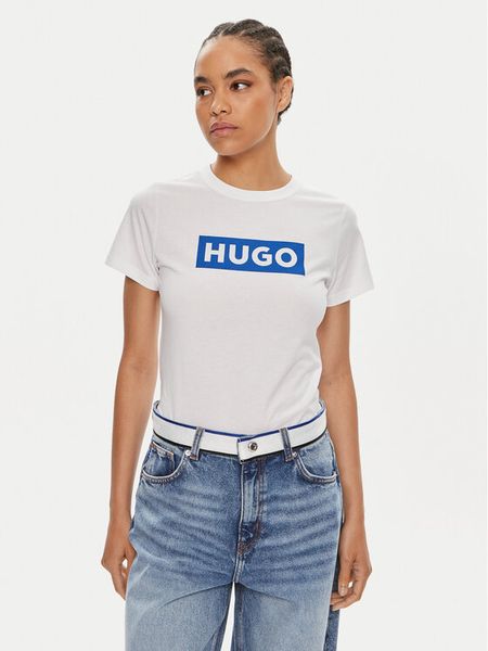 HUGO T-Shirt Classic 50510772 Biały Slim Fit. Białe t-shirty Hugo, m, bez wzorów, z bawełny, bez kołnierzyka, bez ramiączek. Za 169.99 zł.