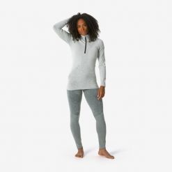 Legginsy termoaktywne narciarskie damskie Quechua BL 900 wool seamless. Szare legginsy QUECHUA, m, bez wzorów, z elastanu, długie. Za 219.99 zł.