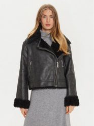 MAX&Co. Kurtka skórzana 2426086074200 Czarny Regular Fit. Czarne kurtki MAX&Co., bez wzorów, z syntetyku, bez kaptura. Za 839.99 zł.