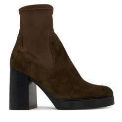 Botki Aldo. Brązowe botki Aldo, bez wzorów, bez obcasa, na słupku, bez zapięcia. Za 619.99 zł.