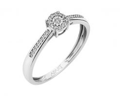 Pierścionek z białego złota z diamentami - 0,10 ct - próba 750. Białe pierścionki Apart, z diamentem, złote. Za 2,590.00 zł.