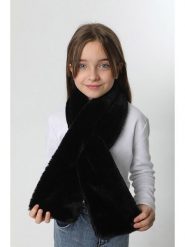 Lucky Bees Szal w kolorze czarnym - 106 x 15 cm rozmiar: onesize. Czarne szaliki Lucky Bees, bez wzorów, z futra. Za 105.14 zł.