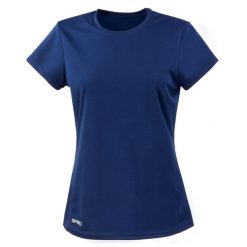 Damska Koszulka Z Krótkim Rękawem Quick Dry Z Krótkim Rękawem. Niebieskie bluzki SPIRO, m, bez wzorów, sportowe, bez kołnierzyka, bez ramiączek. Za 49.99 zł.