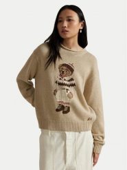 Polo Ralph Lauren Sweter 211978315001 Beżowy Relaxed Fit. Brązowe swetry Polo Ralph Lauren, s, bez wzorów, z bawełny, bez ramiączek. Za 1,529.00 zł.