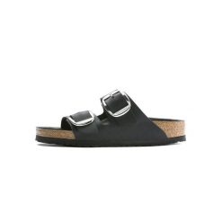 Klapki damskie Birkenstock Arizona Big Buckle. Czarne klapki Birkenstock, bez wzorów, z gumy, bez obcasa. Za 926.00 zł.