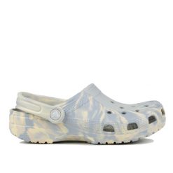 Klapki damskie sportowe Crocs CLASSIC MARBLED CLOG. Szare klapki Crocs, bez wzorów, bez obcasa. W wyprzedaży za 169.00 zł.