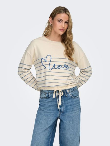 ONLY Sweter w kolorze beżowo-błękitnym rozmiar: M. Brązowe swetry Only, m, bez wzorów, z materiału, bez ramiączek. Za 94.38 zł.