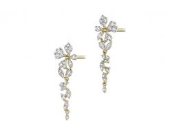 Kolczyki z żółtego złota z brylantami - 0,65 ct - próba 585. Żółte kolczyki Apart, z brylantem, złote. Za 6,490.00 zł.