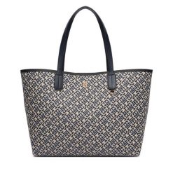 Torebka Tommy Hilfiger. Niebieskie shopper TOMMY HILFIGER, bez wzorów, bez dodatków. Za 699.99 zł.
