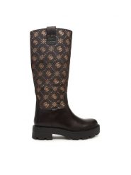 Guess Kozaki FLFYNN FAL11 Brązowy. Brązowe kozaki Guess, z materiału, bez obcasa, na płaskiej podeszwie, bez zapięcia. Za 829.99 zł.
